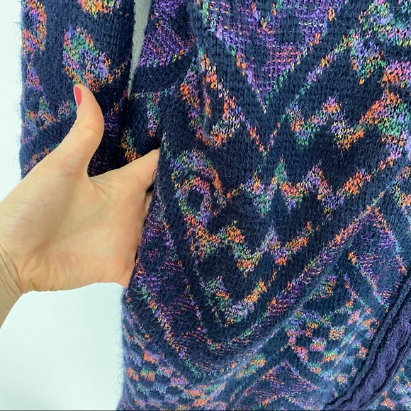 Asymmetrical Close, Wool-Blend, Vintage, Duster, Cardigan Sweater with Pockets - Picture 5 of 15